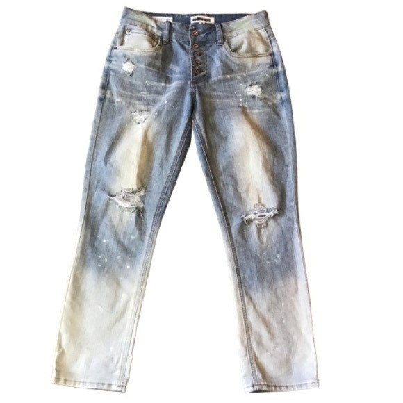 Dollhouse roll up distressed skinny capris - Picture 1 of 6